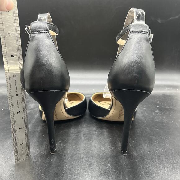 Sam Edelman Harlow womens black Leather Point Toe Ankle Strap heels size 10M - Picture 5 of 7